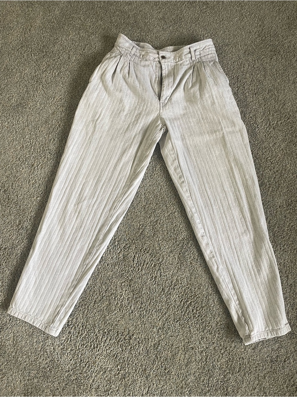 Vintage Zeppelin White Cotton Pants Waist 33 M 90s Y2K